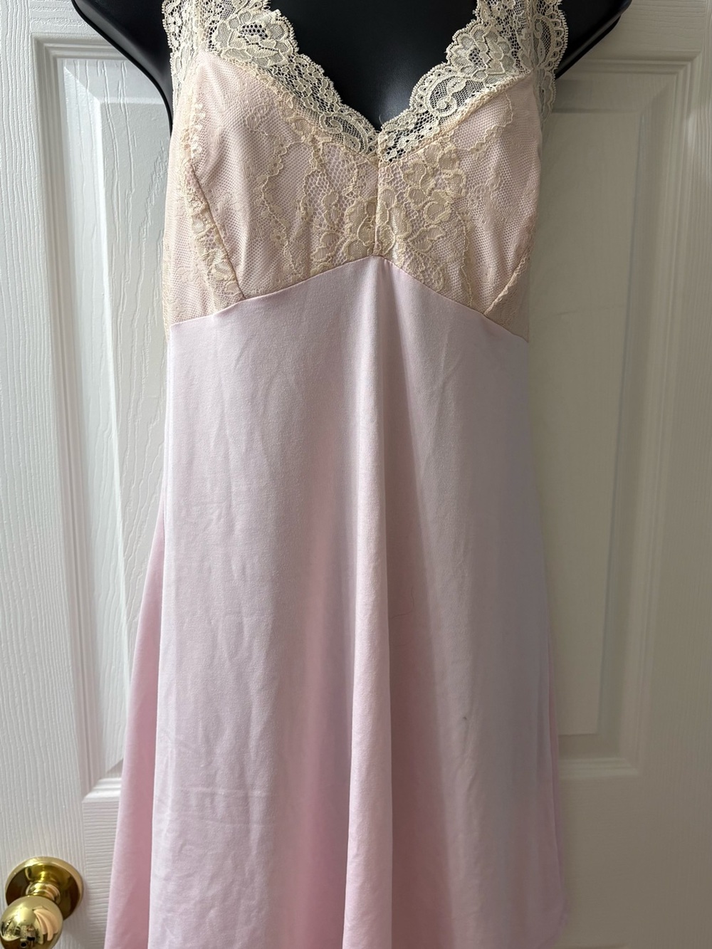 Lace-Trim Pink Chemise Nightgown